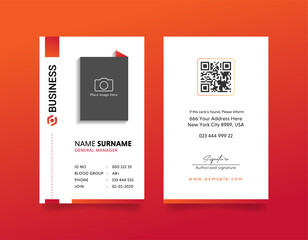 Wall Mural - creative id card template with an author photo place | office id card modern layout design | employe