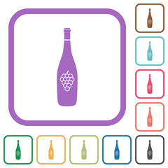 Wall Mural - Wine bottle with grapes simple icons