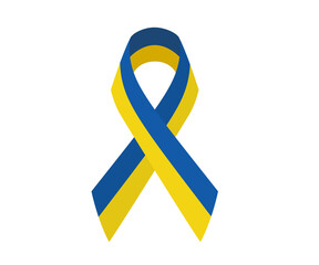 Wall Mural - Ukrainian ribbon. Stay with Ukraine ribbon. Patriotic ribbon