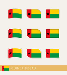 Canvas Print - Vector flags of Guinea-Bissau, collection of Guinea-Bissau flags.