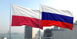 Fototapeta  - Flagi narodowe Rosji i Polski