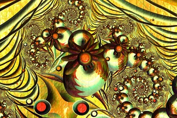 Wall Mural - 3d fractal illustration. Abstract fractal in bright and colorful color. Fractal abstract forms.