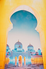 Wall Mural - sheikh zayed grand mosque at dusk, Abu Dhabi, UAE