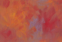 Abstract Red And Yellow Textured Background. Rough Brush Strokes On Paper. Modern Art.