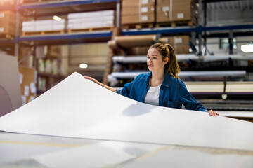 Wall Mural - Woman working in printing factory
