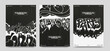 © BonkiStudio - Collection of abstract posters with elements of street graffiti. Vandalistic spray painting on the walls, street art with splatters and drips. Isolated on black background