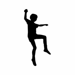 Canvas Print - a boy jumping body silhouette vector