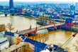 Aerial view over of Frankfurt am Main, Germany.
