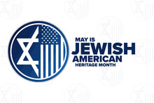May Is Jewish American Heritage Month. Holiday Concept. Template For Background, Banner, Card, Poster With Text Inscription. Vector EPS10 Illustration.