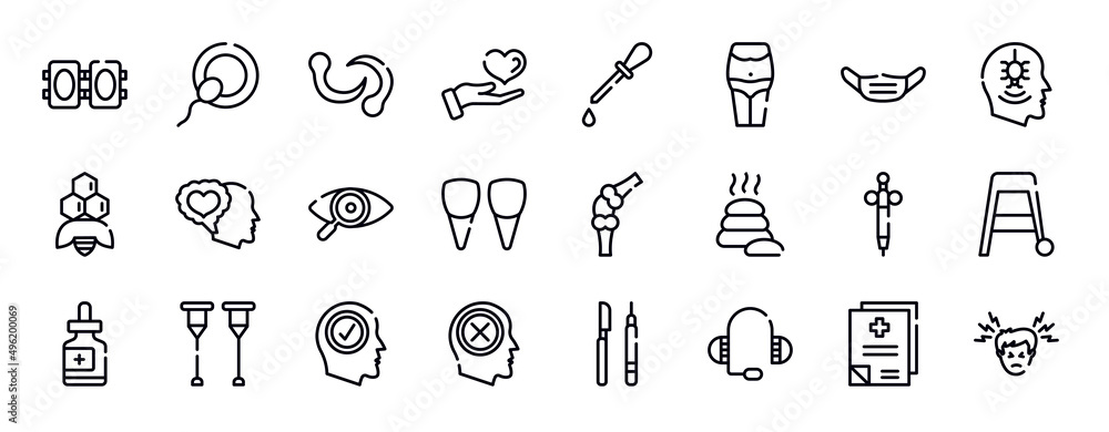 therapy thin line icons collection. therapy editable outline icons set ...