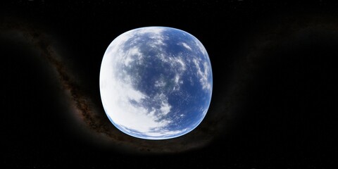 Wall Mural - 360 degree environment map of an orbital view of the earth in a height of 1000 km above hokaido / ja