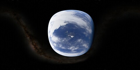 Wall Mural - 360 degree environment map of an orbital view of the earth in a height of 1000 km above iceland.
