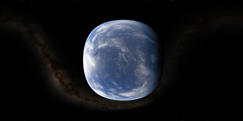Wall Mural - 360 degree environment map of an orbital view of the earth in a height of 1000 km above putorana sta