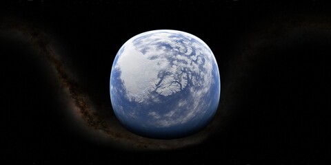 Wall Mural - 360 degree environment map of an orbital view of the earth in a height of 1000 km above quttinirpaaq