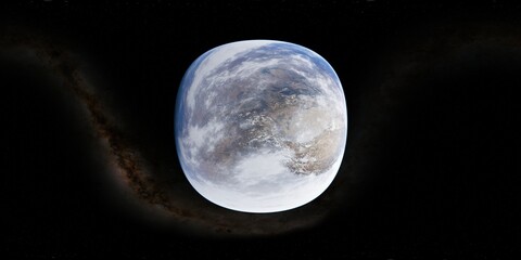 Wall Mural - 360 degree environment map of an orbital view of the earth in a height of 1000 km above tajik nation