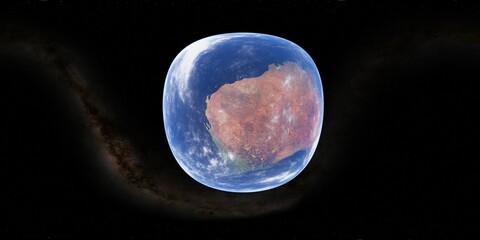 Wall Mural - 360 degree environment map of an orbital view of the earth in a height of 1000 km above western aust