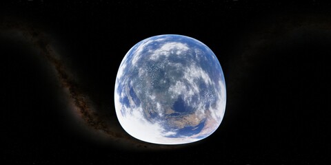 Wall Mural - 360 degree environment map of an orbital view of the earth in a height of 1000 km above the carpathi
