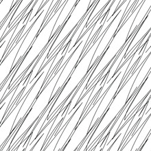 Zen Art Doodle Ornate Abstract Background. Hand Drawn Black And White Linear Hatching. Creative Zenart Monochrome Texture. Random Repeat Chaotic Zentangle Surface Design. Vector Eps Illustration
