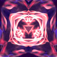 Pink And Purple Fractal Mirror Abstract Of Burning Flames