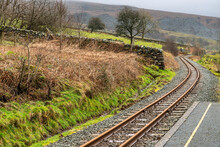 Winding Railway Track,leading To And From Snowdon Ranger Railway Station,Snowonia National Park,Wales,UK.