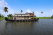 Traditional Kerala houseboat at beautiful backwaters in Alleppey, Kerala state, India.Selective focus.