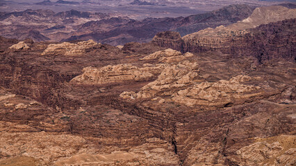 Wall Mural - Beautiful desert mountain landscape, Wadi Musa, Petra, Jordan.