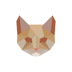 Wall Mural - Colorful cat triangle polygonal model