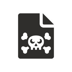 Sticker - Virus infected file icon on white background