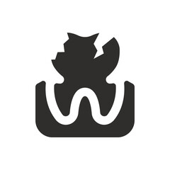 Sticker - Broken tooth icon on white background