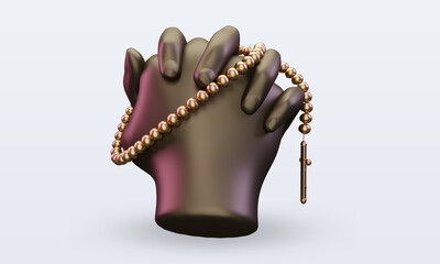 3d Pray rosary easter icon rendering front view