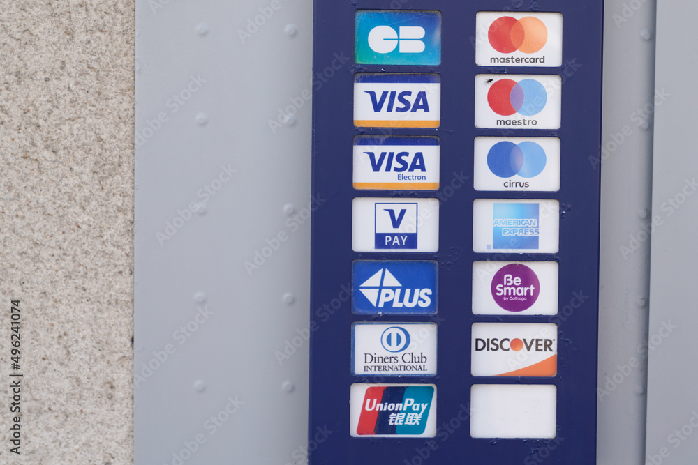 Foto de Stock CB mastercard visa diners club union pay discover be ...