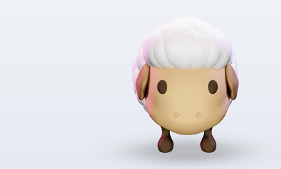 Wall Mural - 3d Sheep easter icon rendering Top view