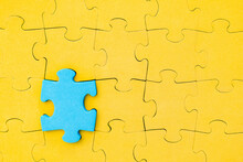 Blue Jigsaw Puzzle Piece Stands Out From The Crowd