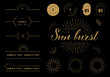 太陽線のデザイン装飾のベクターイラストセット(suburst,design,decoration,sun,beam,set,title,retro,reaction,vintage,label)