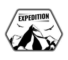 Wall Mural - Mountains Expedition Emblem