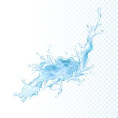 Wall Mural - Transparent realistic water splash, isolated.	