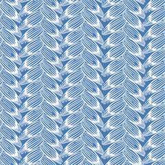 Japanese Bud Zigzag Stripe Vector Seamless Pattern