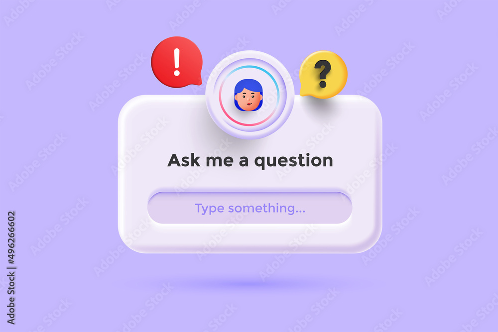 Faq Type Visual Typeform or frequently asked question concept. Online communication ...