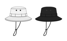 Boonie hat ( adventure hat ) template vector illustration set