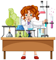 Wall Mural - scientist doing science experiment in the lab