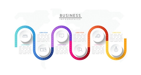 Wall Mural - vector illustration, infographics design, template, marketing, information, with 6 options or steps