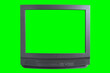 canvas print picture - The old TV on the isolated. Old green screen TV for adding new images to the screen. 