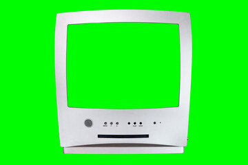 Wall Mural - The old TV on the isolated. Old green screen TV for adding new images to the screen. 