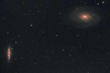 Wall Mural - The Cigar and Bode's Galaxy in the constellation Ursa Major photographed from Mannheim in Germany.
