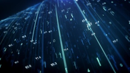 Wall Mural - big data digital business hitech background/ 4k animation of an abstract wallpaper big data business