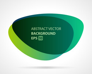 Wall Mural - Abstract blob divided in space vector background. Green geometric shape with double lens shape and matte finish. Creative futuristic surface with subdued soft lighting for presentation.