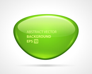 Wall Mural - abstract elongated bubble green vector background. geometric futuristic figure with shiny liquid sur