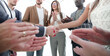 © ASDF - business team applauds business partners