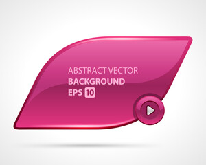Wall Mural - abstract background with play button vector template. geometric red futuristic figure with shiny cre