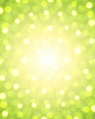 Wall Mural - bright star light with green particles vector background. abstract bubbles blurring from yellow supe